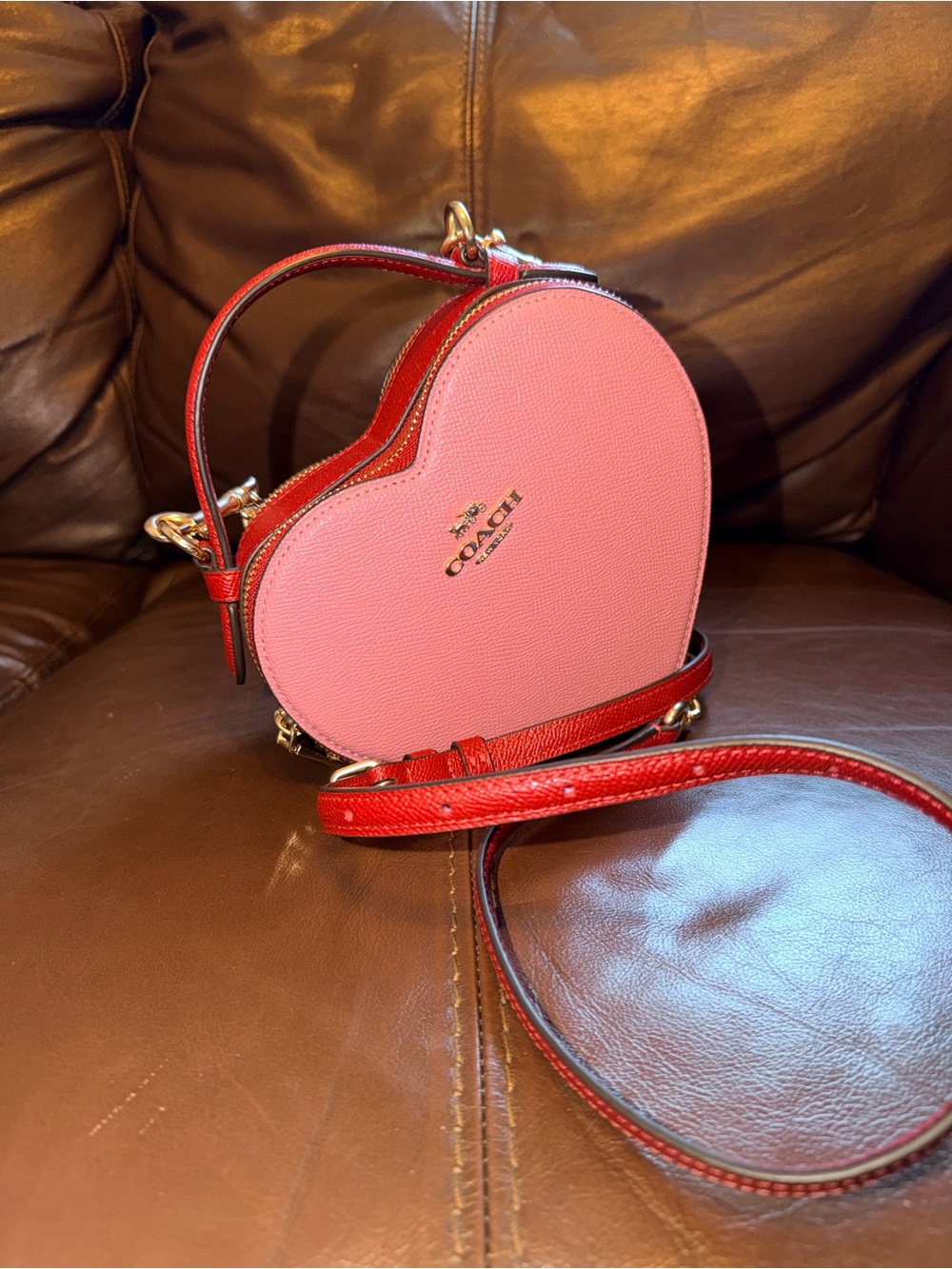 Coach Heart Crossbody – Pink/Red – Excellent Condition